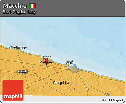 Political 3D Map of Macchie