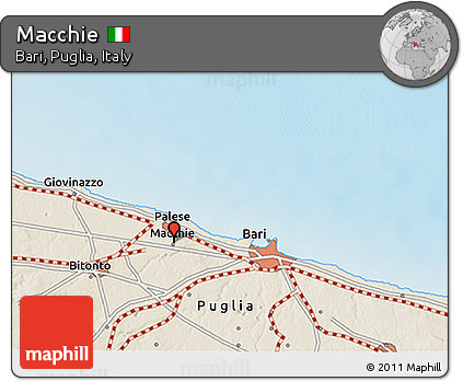Shaded Relief 3D Map of Macchie