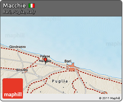 Shaded Relief 3D Map of Macchie