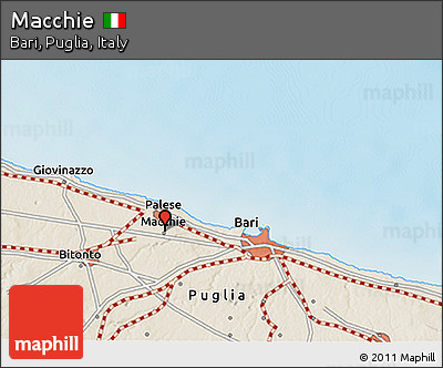 Shaded Relief 3D Map of Macchie