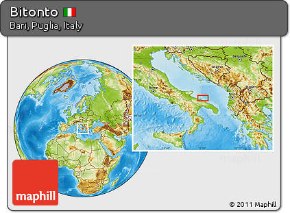 Physical Location Map of Bitonto