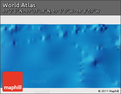 Physical 3D Map of the Area around 41° 16' 52" N, 18° 37' 30" W