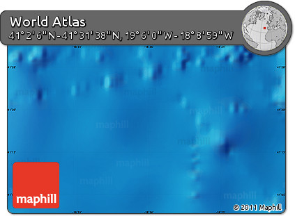 Physical Map of the Area around 41° 16' 52" N, 18° 37' 30" W