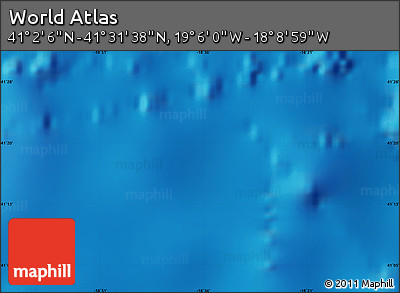 Physical Map of the Area around 41° 16' 52" N, 18° 37' 30" W