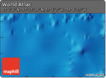 Physical Map of the Area around 41° 16' 52" N, 18° 37' 30" W