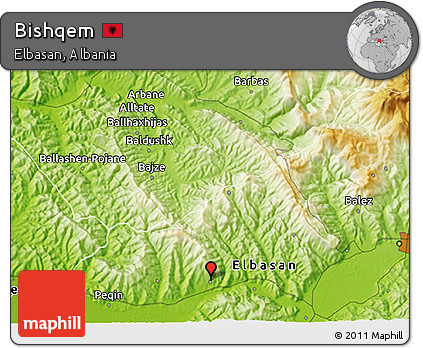 Physical 3D Map of Bishqem