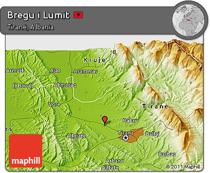 Physical 3D Map of Bregu I Lumit