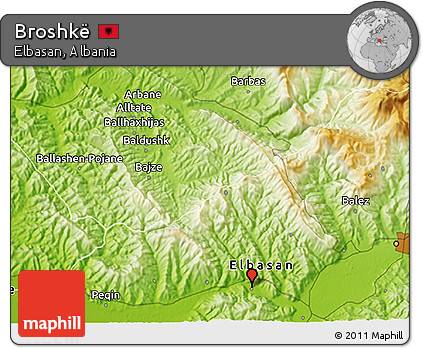 Physical 3D Map of Broshkë