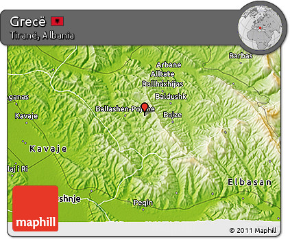 Physical 3D Map of Grecë