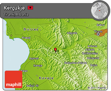 Physical 3D Map of Kërçukje