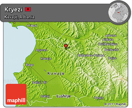 Physical 3D Map of Kryezi