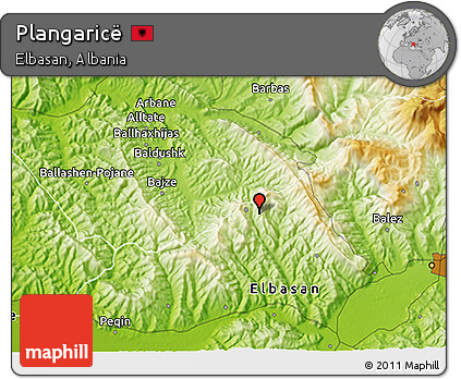 Physical 3D Map of Plangaricë