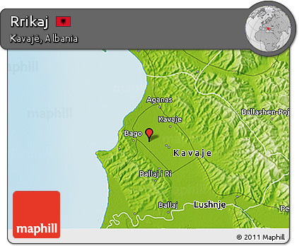 Physical 3D Map of Rrikaj