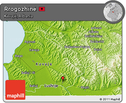 Physical 3D Map of Rrogozhinë