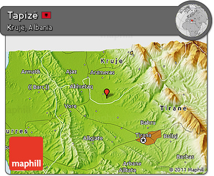 Physical 3D Map of Tapizë