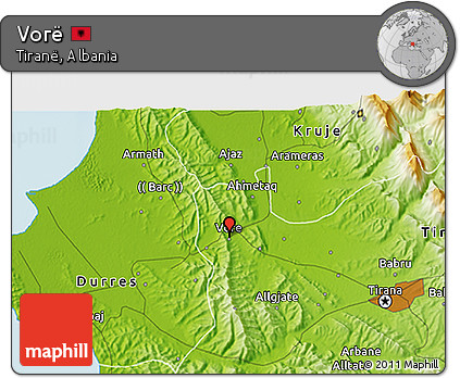 Physical 3D Map of Vorë