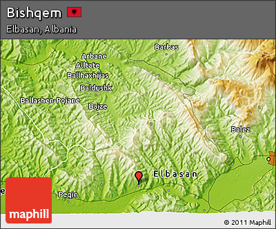 Physical 3D Map of Bishqem