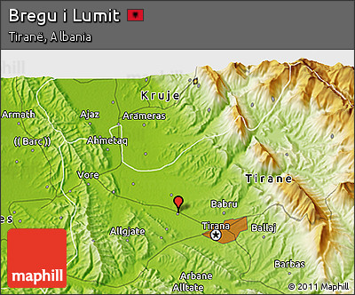 Physical 3D Map of Bregu I Lumit