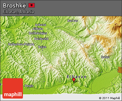 Physical 3D Map of Broshkë