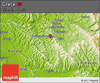 Physical 3D Map of Grecë