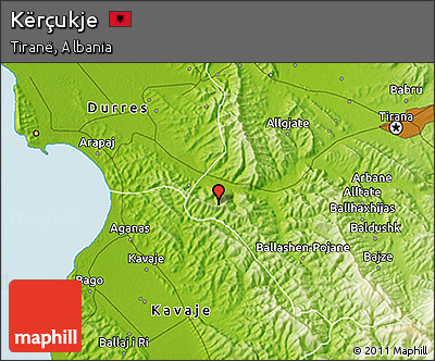 Physical 3D Map of Kërçukje