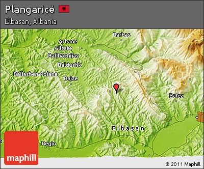 Physical 3D Map of Plangaricë