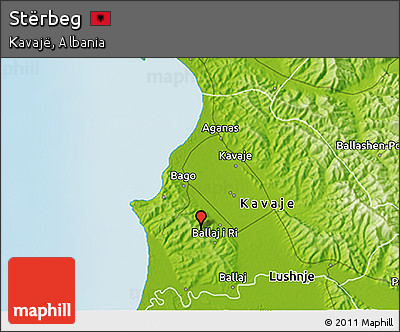 Physical 3D Map of Stërbeg