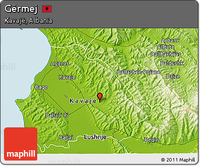 Physical 3D Map of Gërmej