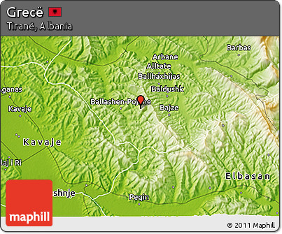 Physical 3D Map of Grecë