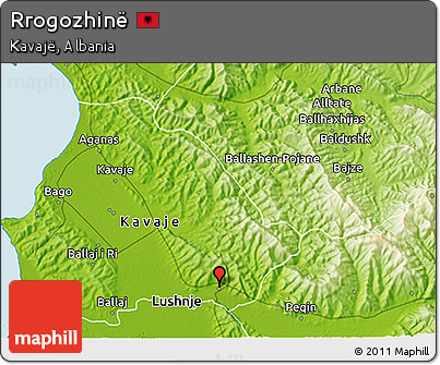 Physical 3D Map of Rrogozhinë