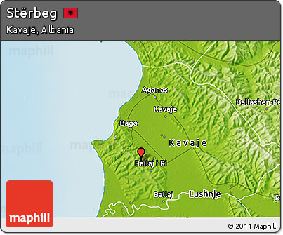 Physical 3D Map of Stërbeg