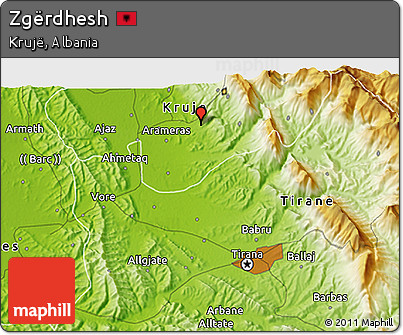 Physical 3D Map of Zgërdhesh