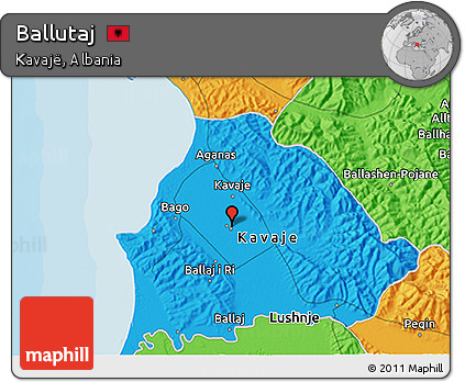 Political 3D Map of Ballutaj
