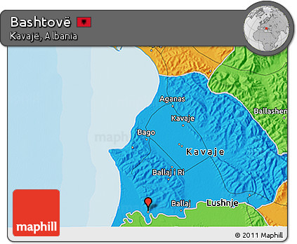 Political 3D Map of Bashtovë
