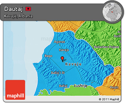 Political 3D Map of Dautaj