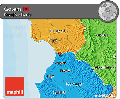 Political 3D Map of Golem