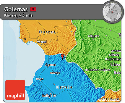 Political 3D Map of Golemas