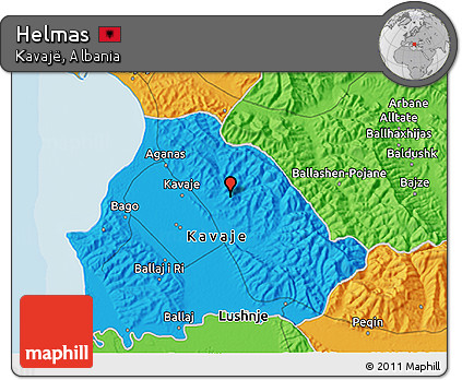 Political 3D Map of Helmas