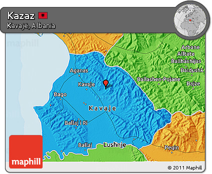 Political 3D Map of Kazaz