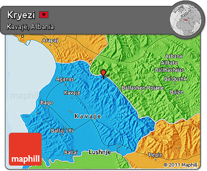 Political 3D Map of Kryezi