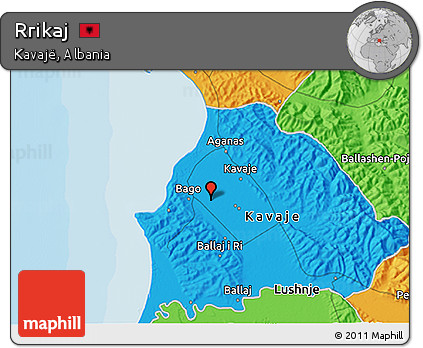 Political 3D Map of Rrikaj