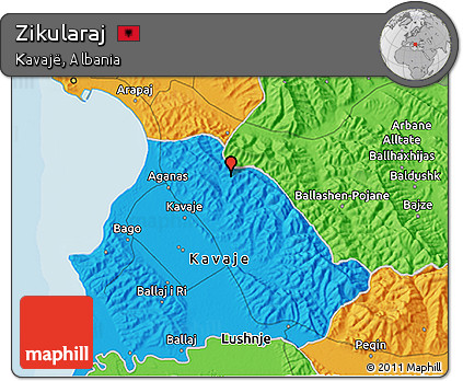 Political 3D Map of Zikularaj