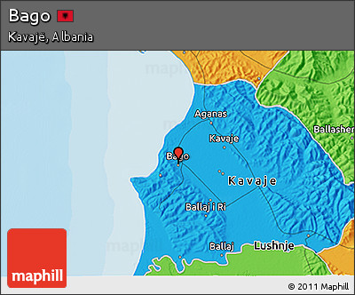 Political 3D Map of Bago