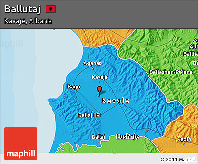 Political 3D Map of Ballutaj