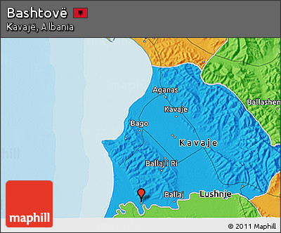 Political 3D Map of Bashtovë