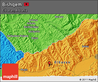 Political 3D Map of Bishqem