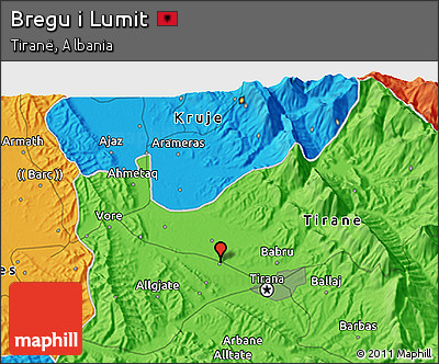 Political 3D Map of Bregu I Lumit