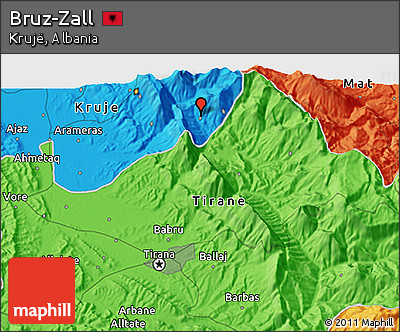Political 3D Map of Bruz-Zall