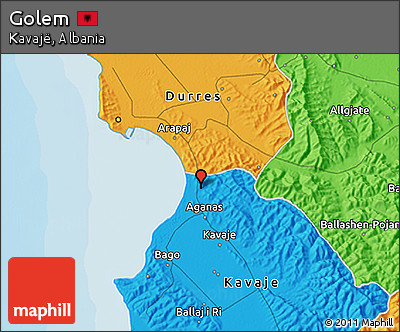 Political 3D Map of Golem