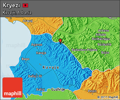 Political 3D Map of Kryezi